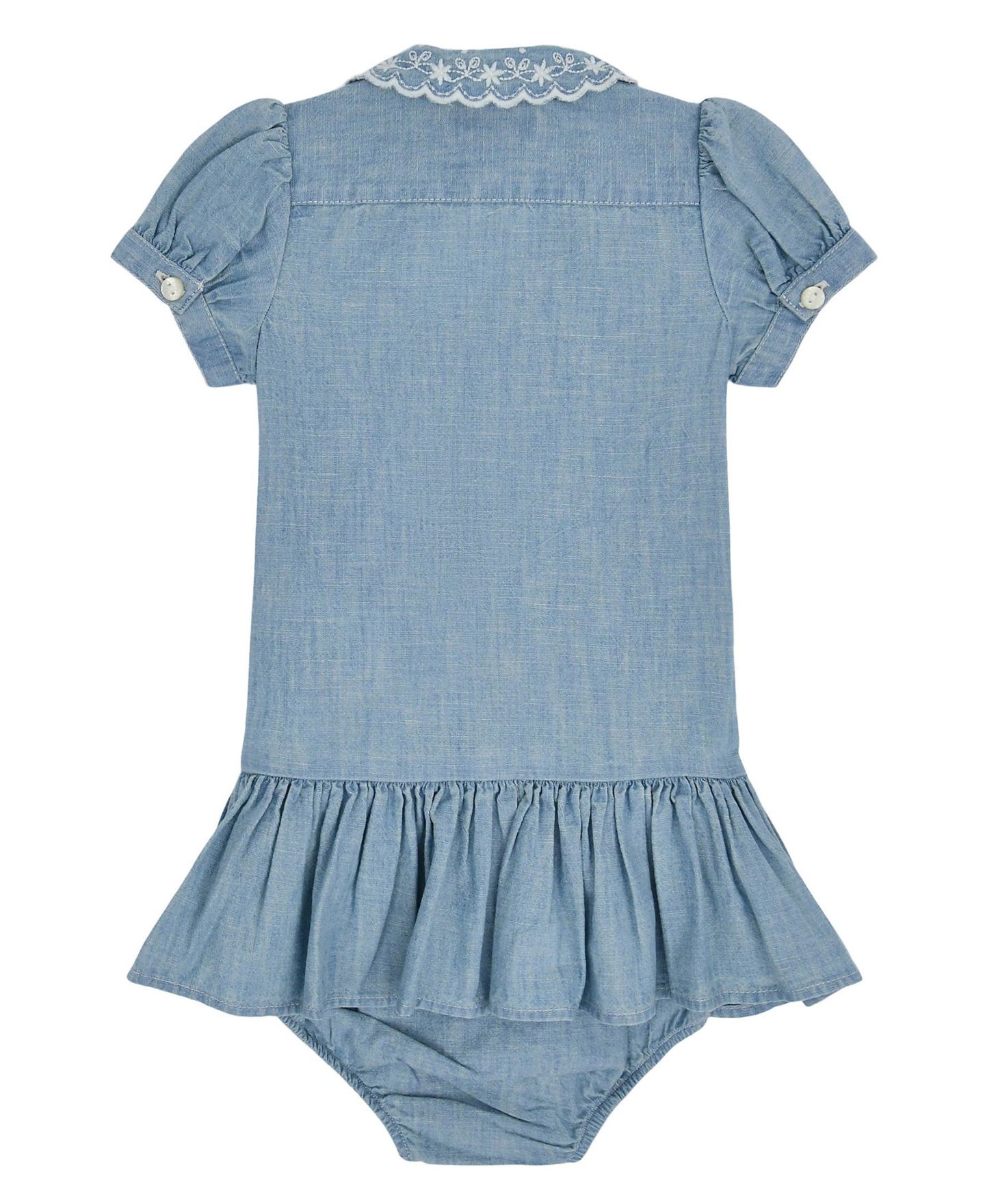 Платье Polo Ralph Lauren Ralph Lauren Indigo Cotton Chambray Dress and Bloomer для девочек-малышей, цвет: Средняя варка — фото 2