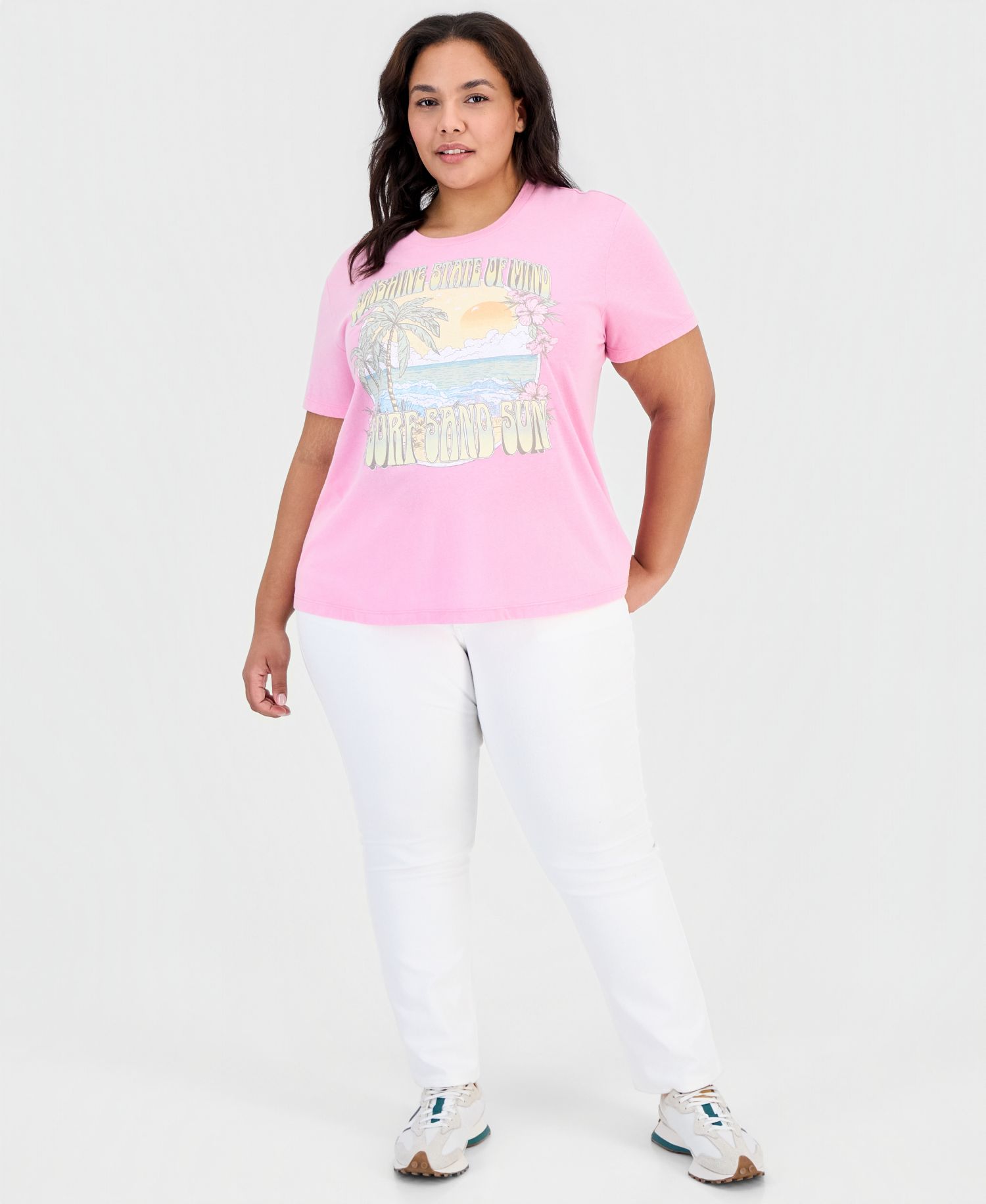 Trendy Plus Sunshine Mineral Wash Graphic Tee