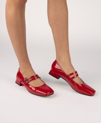Women's Gredah Square Toe Double Strap Mary Jane Flats