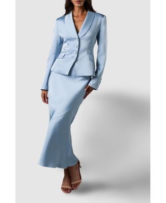 Women's Satin Detail Fitted Skirt