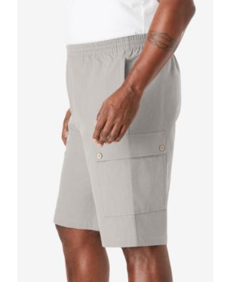 Big & Tall Full Elastic Waist Gauze Cargo Shorts