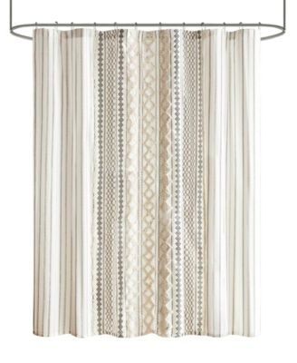Imani Stripe Cotton Chenille Shower Curtain, 72" x 72"