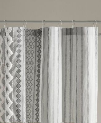 Imani Stripe Cotton Chenille Shower Curtain, 72" x 72"