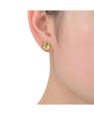 Chic 14K Gold Plated Twisted Knot Button Stud Earrings