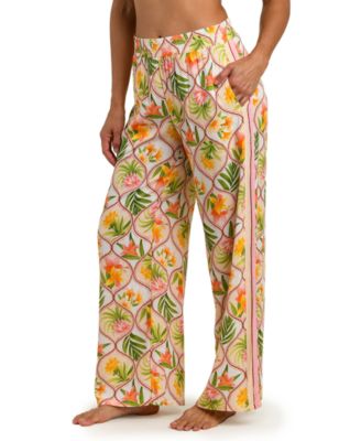 Women's Palm Nouveau Wide-Leg Cover-Up Pants