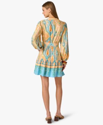 Women's V-Neck Printed Short Dress