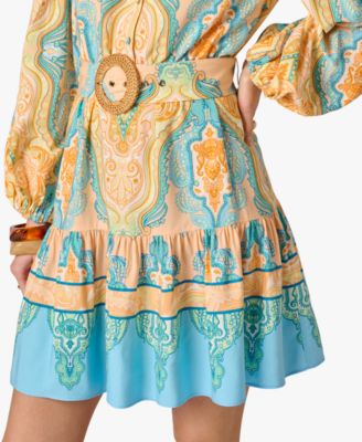 Women's V-Neck Printed Short Dress