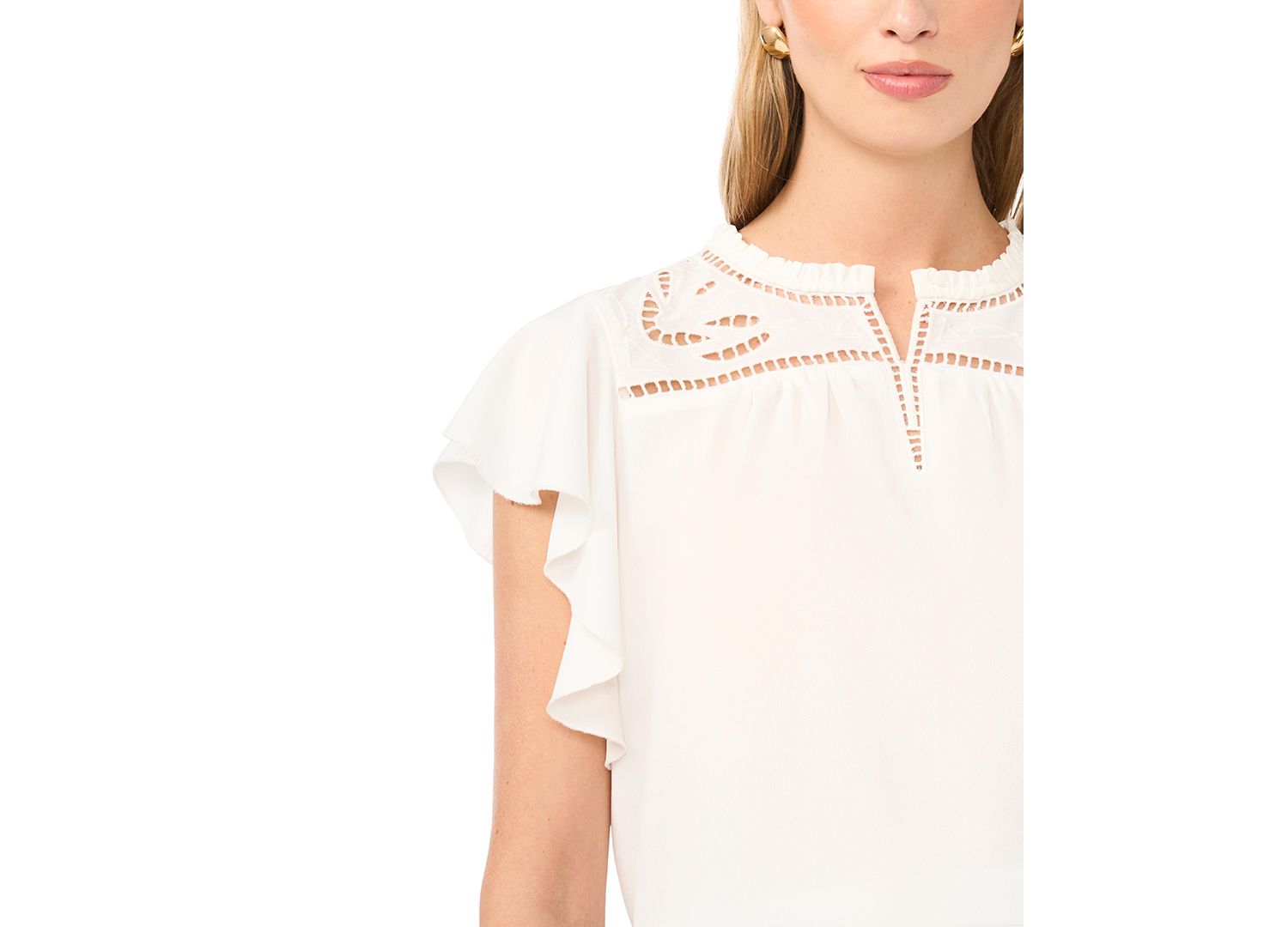 Women's Short-Sleeve Embroidered Blouse