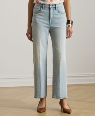 Petite High-Rise Relaxed Straight Ankle Jeans