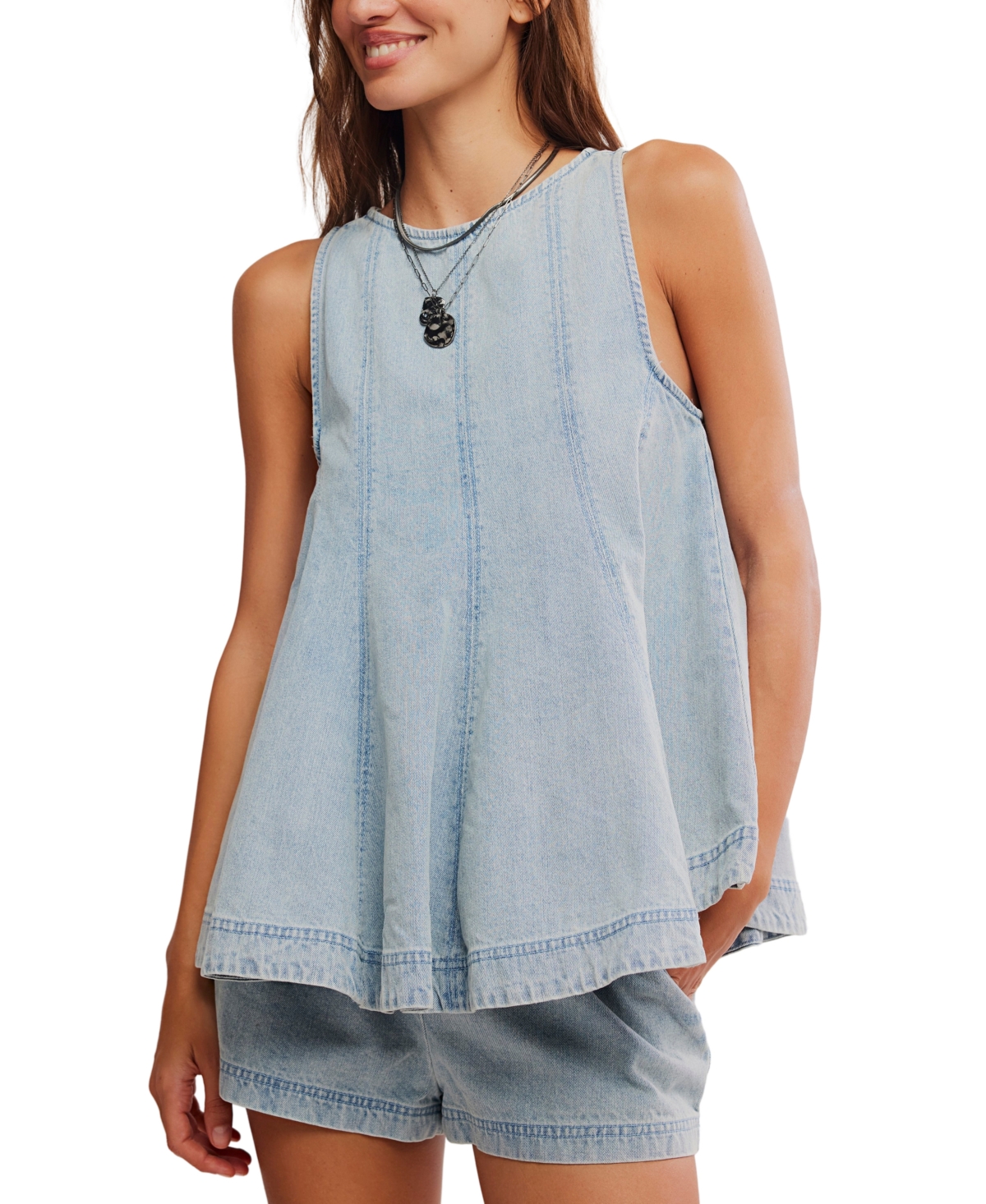 Free People Women's Sleeveless Top and Shorts, 2-Piece Set