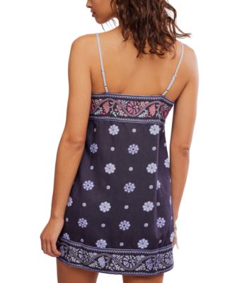 Women's Printed Straight Neck Mini Dress