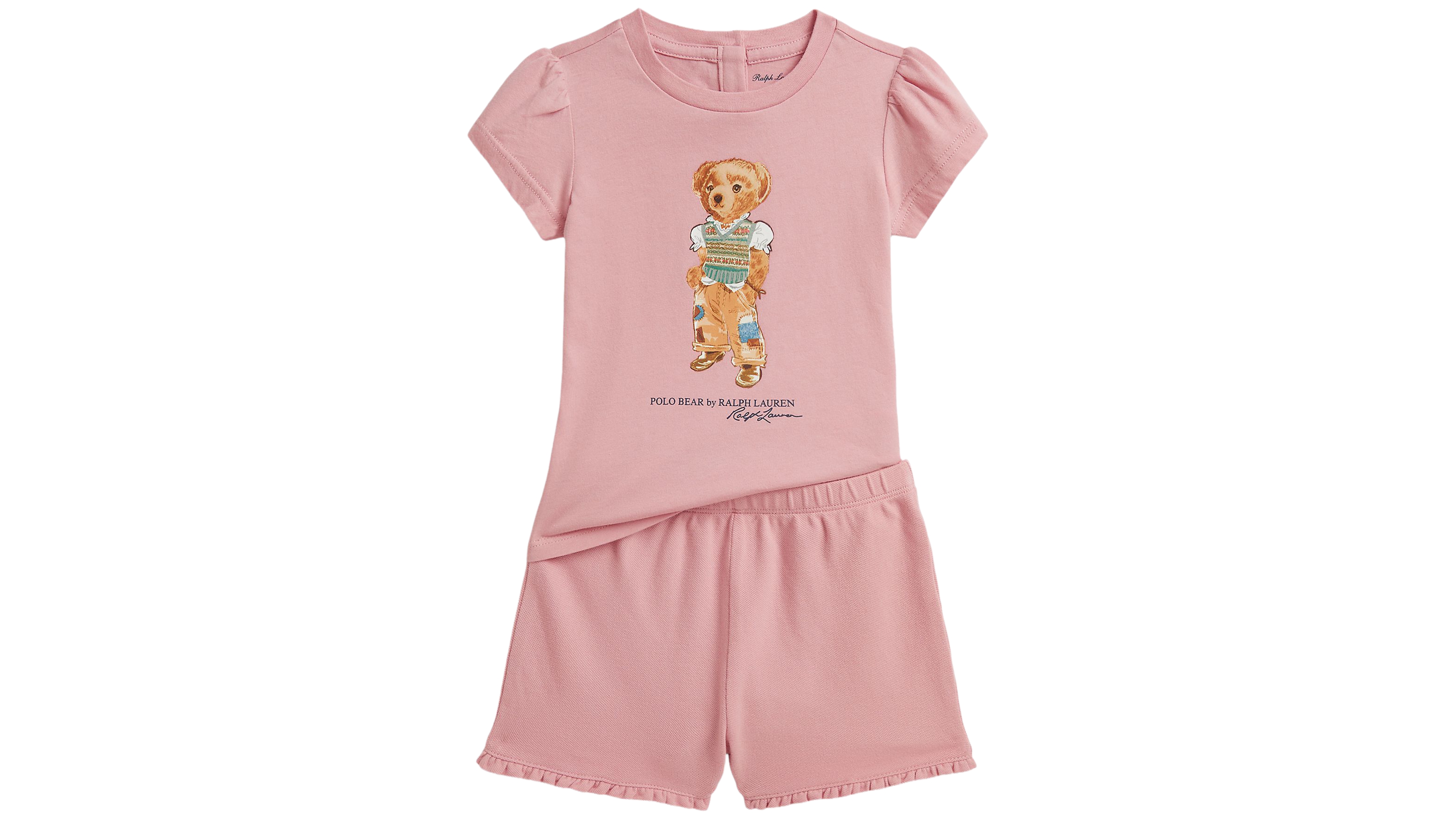Ralph Lauren Baby Girls' Polo Bear Jersey T-Shirt and Shorts, 2-Piece Set