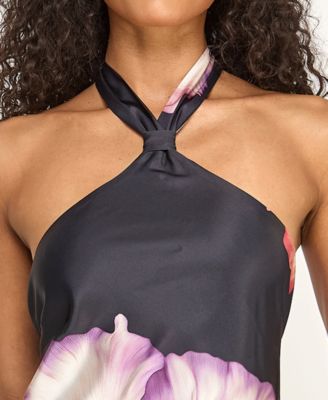 Juniors' Placement Halter Neck Dress