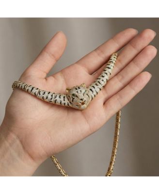 Glamorous 14K Gold Plated Leopard Statement Necklace