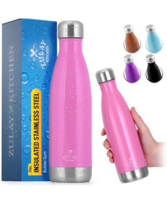 Double Wall Insulated Metal Water Bottle For Hot & Cold Drinks with Leak-proof Lid (17oz)