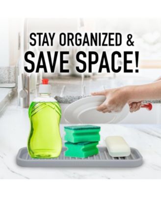 Silicone Sponge Holder for Kitchen Sink - Flexible Multipurpose Soap Tray