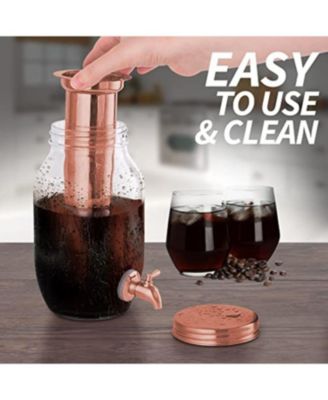 1.5L Cold Brew Coffee Maker with Glass Carafe & Stainless Steel Filter