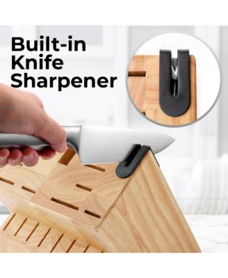 20-Piece Stainless Steel Kitchen Knife Set with Built-in Sharpener