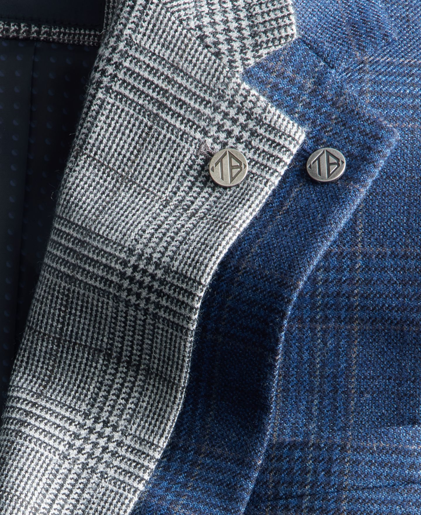 Мужской пиджак Ted by Ted Baker Modern-Fit Wool-Blend Sport Coat, цвет: Чёрный / Белый — фото 5
