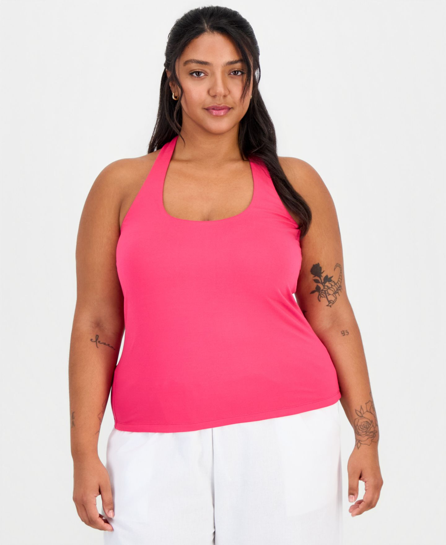 Женский топ FULL CIRCLE TRENDS Plus Size Halter Neck Sleeveless, цвет: Фиолетовый — фото 1