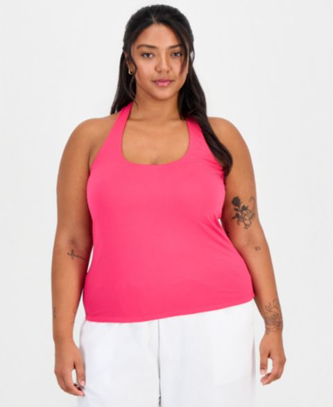 Женский топ FULL CIRCLE TRENDS Plus Size Halter Neck Sleeveless, цвет: Фиолетовый