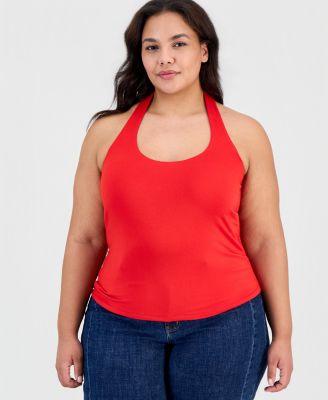 Plus Size Halter Neck Sleeveless Top