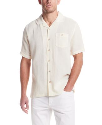 Men's Airtex Regular-Fit Textured Button-Down Camp Shirt