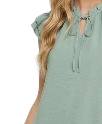 Women's Flutter-Sleeve Flounced Dress