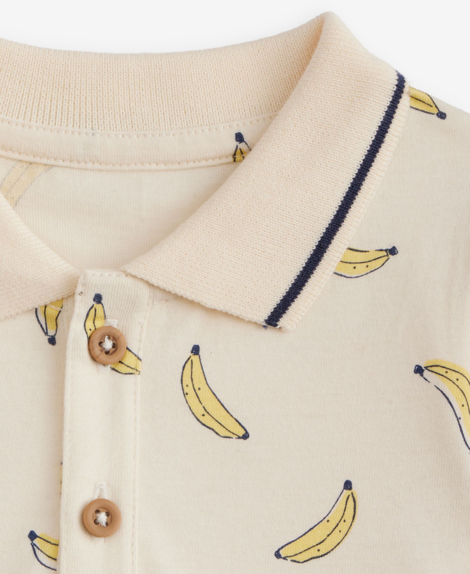 Baby Boys' 0M-24M Cotton Banana-Print Polo Sunsuit
