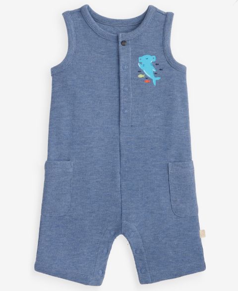Комбинезон First Impressions Shark Waffle Romper для мальчиков-малышей, цвет: Ягодный синий