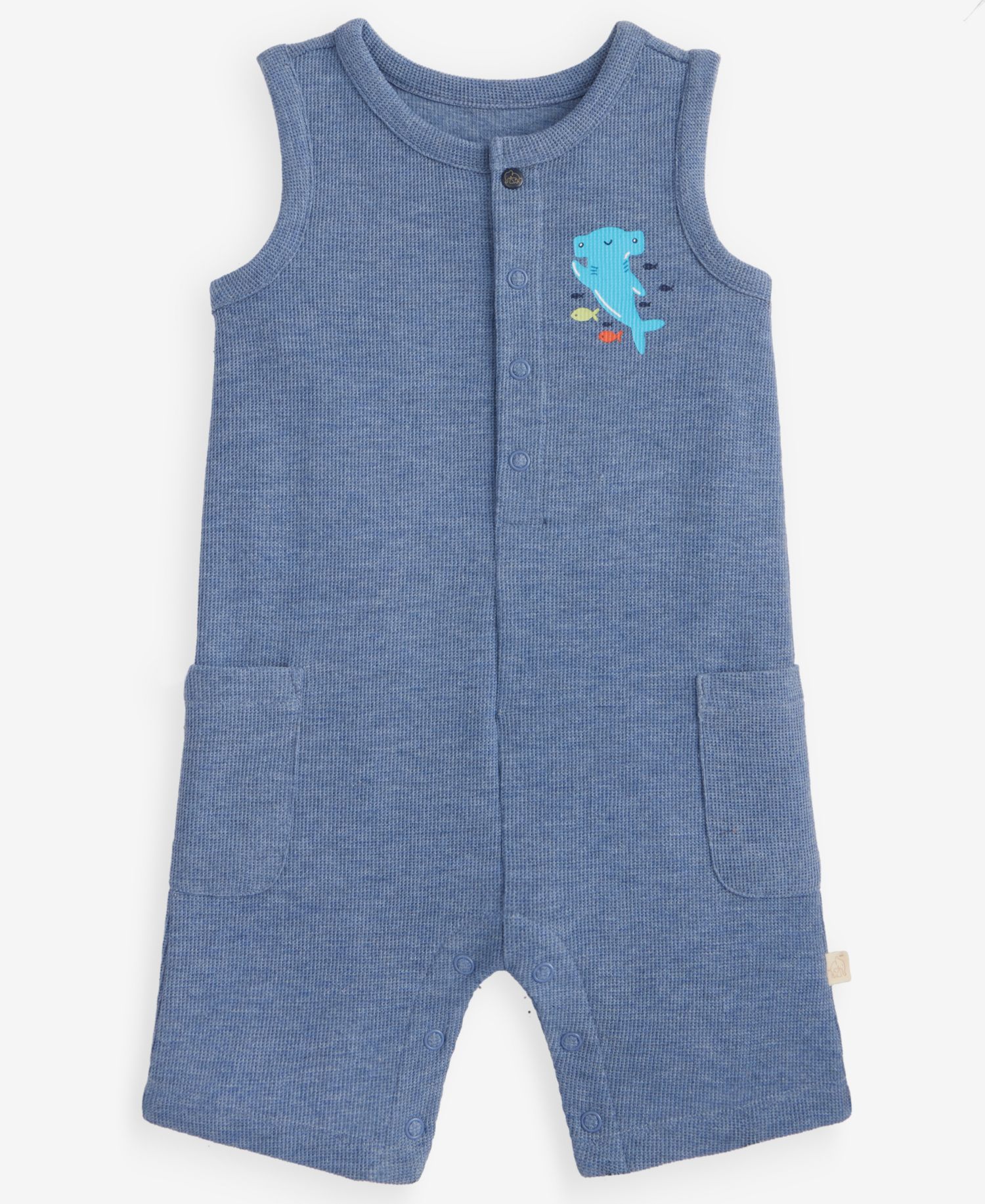Baby Boys' 0M-24M Shark Waffle Romper