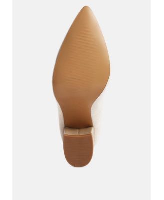 Womens Elsie Canvas Block Heel Pumps