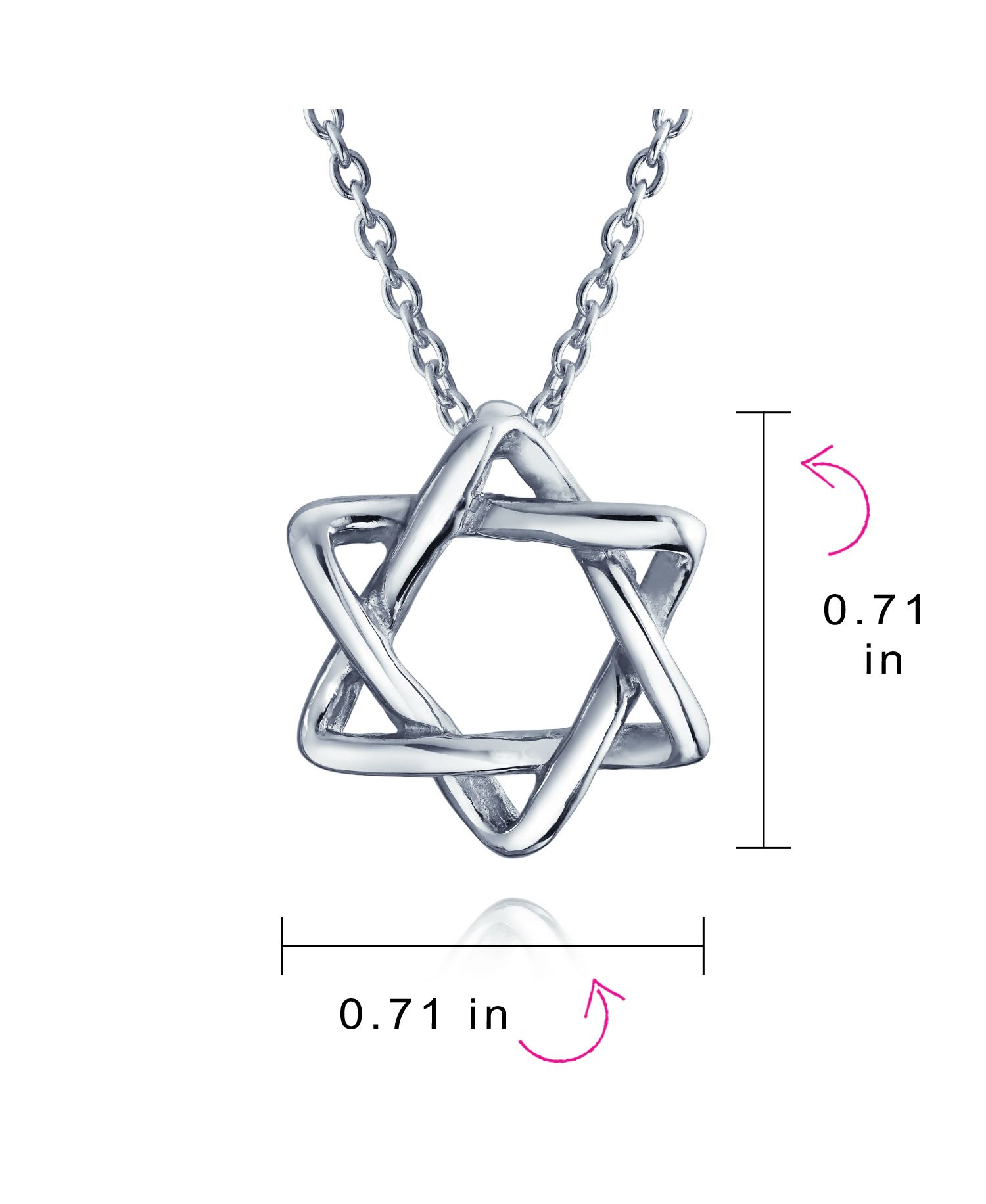 Intertwined Magen Star of David Pendant Necklace .925 Sterling Silver