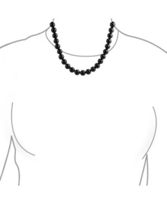 Semi-Precious Natural Black Onyx Stone 10MM Bead Ball Strand Necklace 16-19 Inch