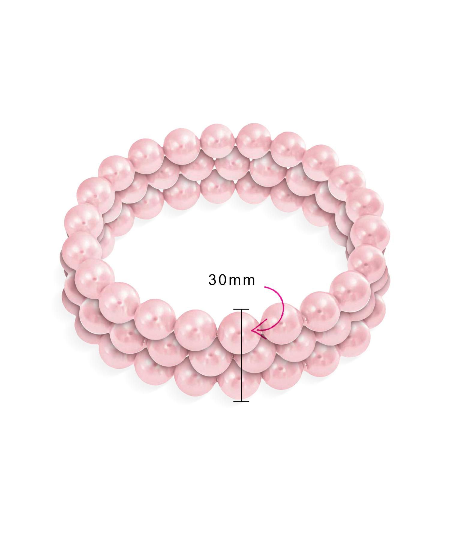 Timeless 12MM Pink Simulated Pearl Stackable Bead Strand Stretch Bracelet