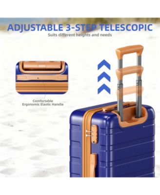3 Piece Hardshell Luggage Set with Spinner Wheels TSA Lock and Aluminum Telescopic Handle