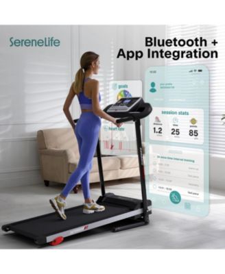 Folding Motorized Treadmill, 1.0 HP Running Machine with 12 Preset Programs, 6.0 MPH Max Speed, 3" LCD Display