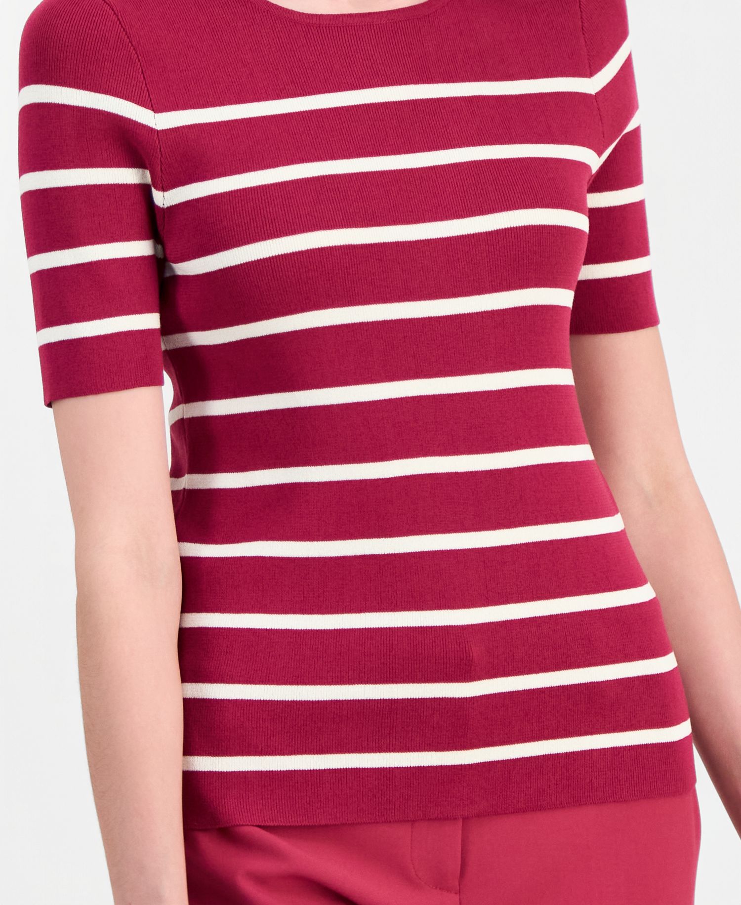 Women's Striped Short-Sleeve Sweater Tee