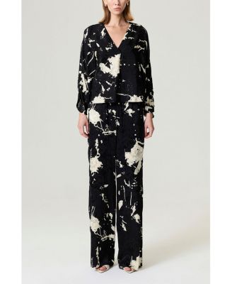 Women's Abstract Print Jacquard Blouse