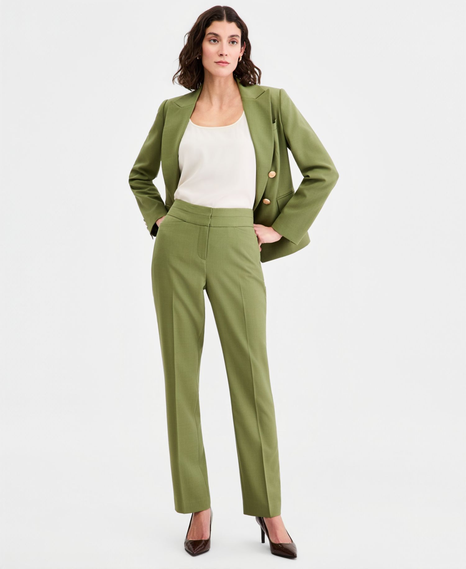 Petite Peak Lapel Double-Breasted Blazer