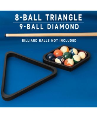 Solid Wood 8-Ball Triangle and 9-Ball Diamond Ball Racks for 2-1/4" Pool Balls, Pool Ball Rack