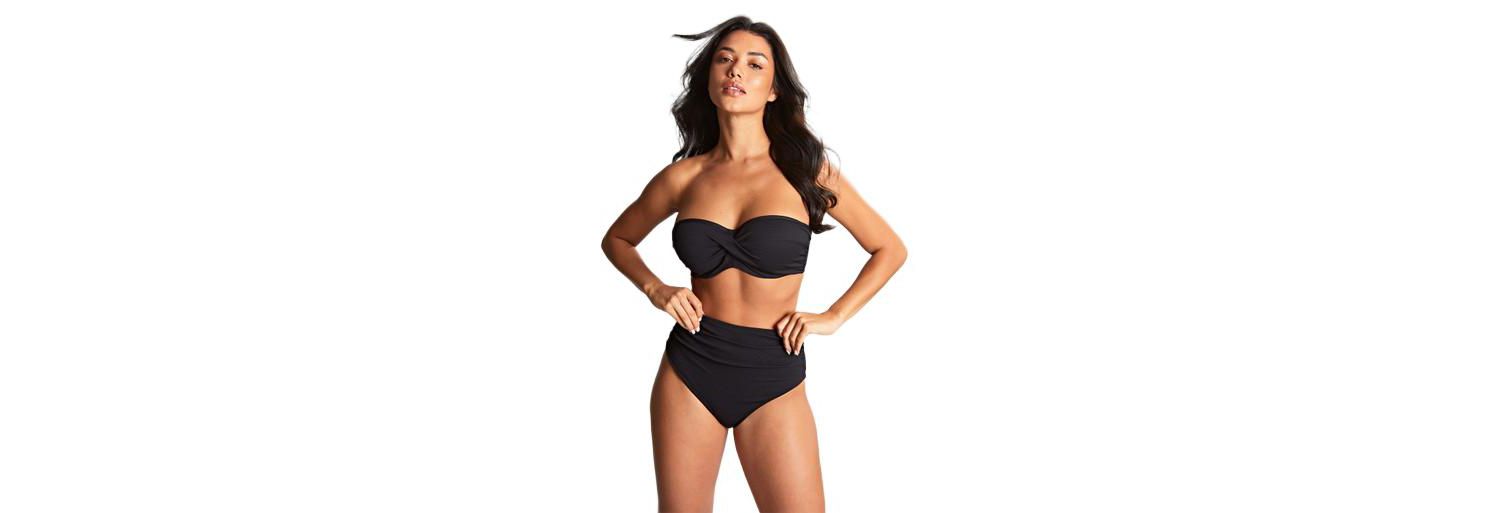 Women's Spirit Ruched Scalloped High Waist Bikini Bottom