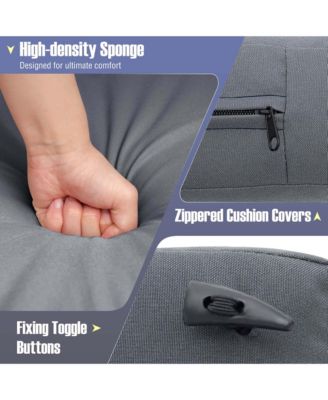 Set of 7 Dining Furniture Set PE Rattan Sectional Sofa Set Patio