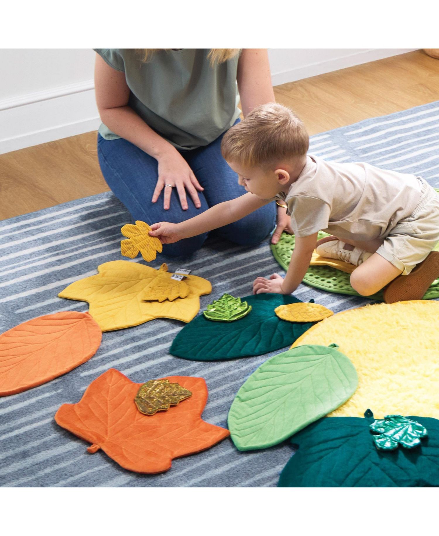 Jumbo Sensory Leaves Crinkle Set (14"L x 12"W), 8-Piece Set