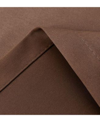 Brown 2 Piece Grommet Top Blackout Curtain Panels For Extra Long Windows