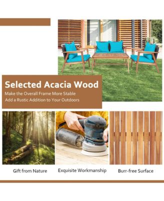 8 Piece Patio Conversation Set Outdoor Furniture Set  w/ Cushion