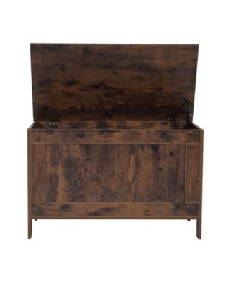 Kids Wooden Toy Box Chest with Safety Hinge Storage Bench
