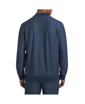 Men's pinstripe zip-up jacket