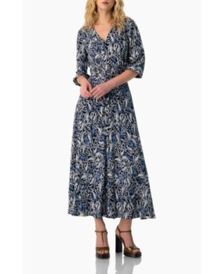 Women's Paisley V-Neck Maxi Dress