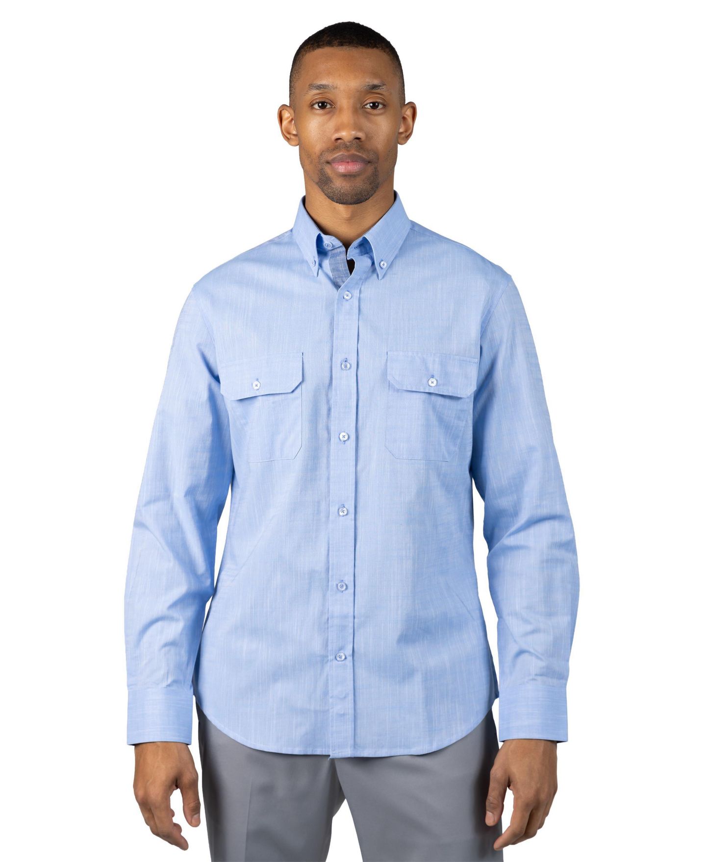 Мужская рубашка Tailorbyrd Signature Chambray Long Sleeve, цвет: Синий — фото 1